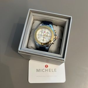 Michele- navy rubber strap
